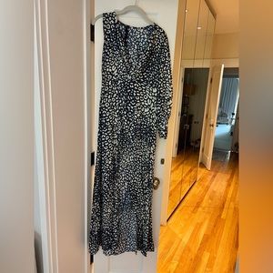 Alexis cheetah print blue dress